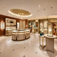 Vitrine de présentation de bijoux et de montres de luxe moderne et personnalisée avec éclairage LED et structure métallique pour les magasins de détail