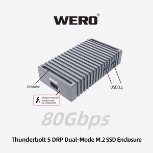 กล่องใส่ <span class=keywords><strong>SSD</strong></span> M.2 <span class=keywords><strong>NVMe</strong></span> Thunderbolt 5 พร้อมพอร์ตชาร์จ DRP 65W PD ฮับ 3 พอร์ต 80Gbps USB a 3.1 10Gbps สำหรับแล็ปท็อปและแท็บเล็ต - Product Image 4