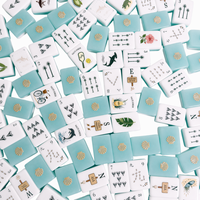 Ubin Mahjong Akrilik Lipat Ramah Lingkungan Mewah Modern Amerika Tahan Lama Portabel Gaya Laut Segar Desain Asli Dalam Ruangan