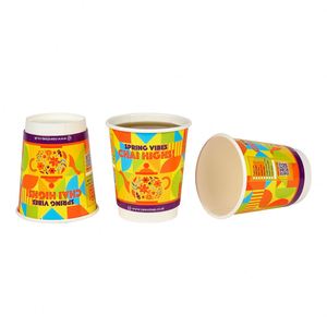 แก้วกระดาษเคลือบน้ำสองชั้น พิมพ์โลโก้ได้  ทาสี PE กันน้ำ ย่อยสลายได้ - Product Image 5