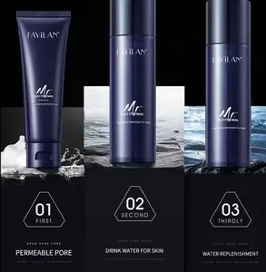 Juego DE CUIDADO DE LA PIEL OEM para hombre con tóner, loción Facial, lavado de cara, agua hidratante, equilibrio de aceite, <span class=keywords><strong>rutina</strong></span> de 3 pasos, <span class=keywords><strong>Kit</strong></span> de cuidado Facial para hombre - Product Image 2