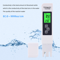 Testeur de qualité de l'eau 3 en 1 EC TDS PPM Thermomètre LCD Stylo de détection de la conductivité Outil numérique portable pour filtre