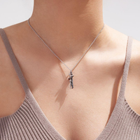 Collier Pendentif Couple Embrassé en Argent Sterling S925 Bicolore 3D Créatif, Vente en Gros SPJ, Faible MOQ, Idéal Cadeau pour Amoureux