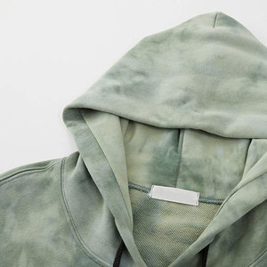 Sweat-shirt à capuche tie-dye pour homme, coupe ample, tricoté, décontracté, pour l'automne, motif vert, manches longues, 100% coton - Product Image 2