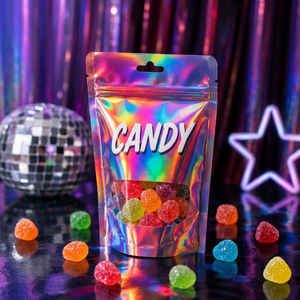Sachets Doypack personnalisés imprimés, forme irrégulière, en plastique PE, découpés sur mesure, en Mylar, anti-odeur, pour chewing-gum - Meilleures ventes - Product Image 1