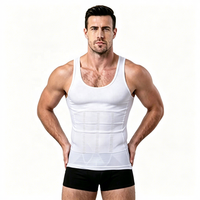 Débardeur de compression amincissant en coton tricoté 100 % pour homme, sans manches, respirant, pour affiner la silhouette et lisser le ventre, vente en gros