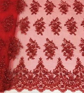 호화스러운 무거운 구슬로 만드는 레이스 tulle 자수 직물 금속 자수 디자인 당 복장 물자 - Product Image 4