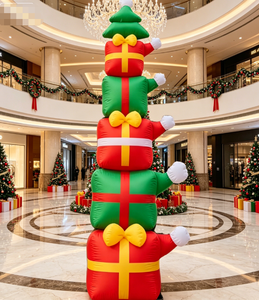 Torre Inflable Navideña con Brazos Pequeños y Lazo de Cinta <span class=keywords><strong>para</strong></span> Decoración de Entrada, Festivales y Ambiente Festivo - Product Image 1