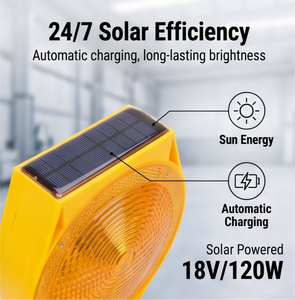 Luz de Advertencia Solar para Tráfico, Roja y Amarilla, Luz Intermitente para Barricadas, Luz de Emergencia para Construcción de Carreteras, Venta Directa de Fábrica - Product Image 2