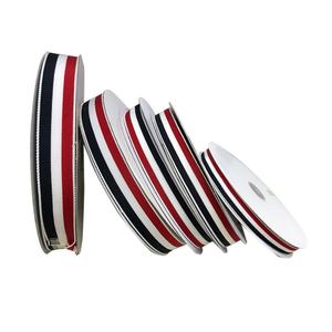 Cinturón de Encaje con Diseño de Espiga Impresa en Tres Colores, Rojo, Blanco y Azul, para Ropa, con Cinta de Poliéster Lisa - Product Image 5