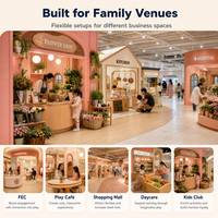 Casa de Juegos Modular para Interiores, Tienda de Flores, Mostrador de Exhibición Rosa, Probado por Terceros, para Espacios Comerciales
