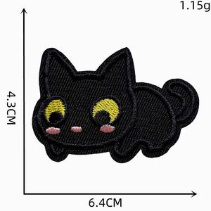 Patchs brodés autocollants mignons de chat noir pour la décoration - Product Image 5