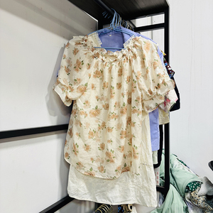เสื้อเบลาส์ผ้าฝ้ายสำหรับผู้หญิง, เสื้อผ้ามือสองสไตล์ผสมอูเคย์อูเคย์ - Product Image 3