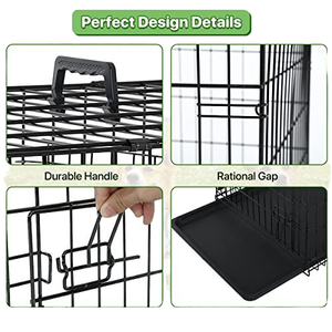 Puppy Box Kooi Ademend Metaal En Ijzer Hond Kat Hok Konijn Pen Huis Met Plastic Bakje Voor Kippen Coop Run Hok - Product Image 2