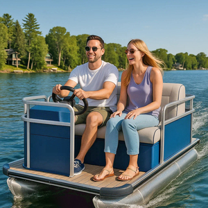 Nouveau Modèle 2025 <span class=keywords><strong>Petit</strong></span> Mini <span class=keywords><strong>Bateau</strong></span> Ponton 2 Personnes avec Moteur Électrique pour Rivière et Lac à Vendre - Product Image 4