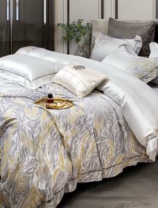 Sang Trọng 4-Mảnh Bộ Đồ Giường Thiết Kế Thời Trang Duvet Cover Với Bông Điền Bao Gồm Tấm Ga Giường Và Gối - Product Image 6