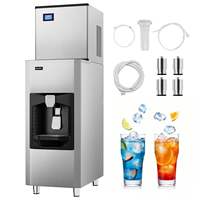 Machine à glaçons et distributeur de glace commerciale à refroidissement par air avec moteur de compresseur et engrenage - Capacité de production de glace de 120 kg