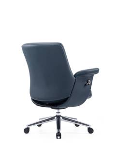 Silla de Oficina Giratoria de Cuero Ergonómica con Respaldo Medio y Base Multifuncional <span class=keywords><strong>DONATI</strong></span> Azul, Diseño Moderno, Espuma Moldeada de Alta Densidad - Product Image 4