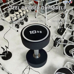 Ensemble d'haltères en acier revêtu de caoutchouc à prix compétitif, utilisation commerciale, certifié ISO9001, marque EM Fitness, emballage personnalisé, unisexe - Product Image 2