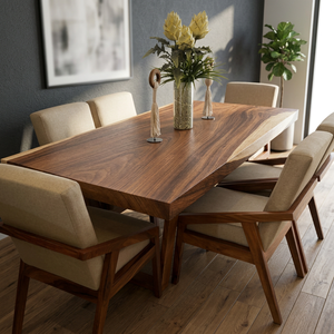 Teak Wood <b>Dining</b> <b>Table</b> Set Modern Minimalist Solid Wood Indonesian Ready to Ship for Home Hotel Furniture - Product Image 3