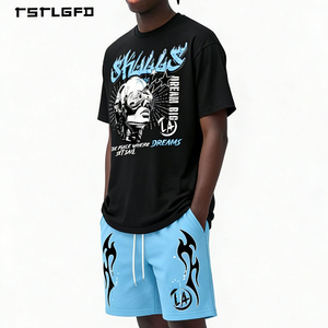 T-shirt <span class=keywords><strong>Grafica</strong></span> Oversize in Cotone Pesante con Stampa Teschi Grandi, Stile Streetwear Y2K Personalizzato OEM per Uomo - Product Image 1