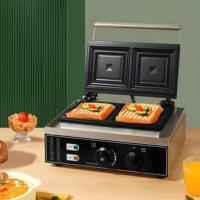 Machine à gaufres, presse à sandwichs et paninis professionnelle 2-en-1 en acier inoxydable 220V – Nouveauté