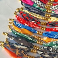 Gelang Syal Elegan Prancis, Manik-Manik Spacer Baja Tahan Karat, Gelang Kain, Perhiasan yang Dapat Disesuaikan, Hadiah untuk Wanita, untuk Kegunaan Sehari-hari dan Pesta