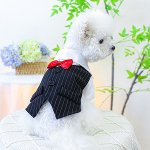 PETCIRCLE Ropa para Mascotas, Trajes para Perros y Gatos, Corbatas de Moño, Esmoquin - Blanco y Negro - Product Image 1