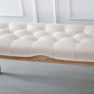 QT240014 fabbrica che vende sedia lunga stile francese imbottita soggiorno lungo <span class=keywords><strong>in</strong></span> <span class=keywords><strong>legno</strong></span> sgabello sedia panca matrimonio - Product Image 4