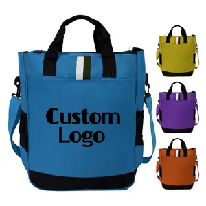 Stylish Eco-friendly Fabric High-grade Light Weight Custom Logo Multi-color Primary School Tote Book Bag with Mesh Side Pockets