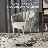 Chaise de salle à manger moderne en velours de luxe pour la maison et l'école, tissu personnalisé, vente en gros