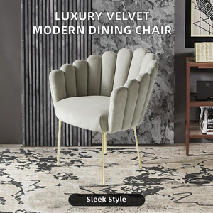 Chaise de salle à manger moderne en velours de luxe pour la maison et l'école, tissu personnalisé, vente en gros - Product Image 2