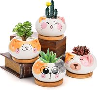 Vente chaude Mignon Animal Conception En Céramique Mini Bonsaï Pots De Fleurs Pas Cher Intérieur Succulent Pots Jardin Maison Ensemble De Bureau Décor À La Maison