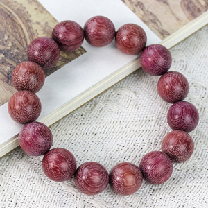 Violet Rose Sandalwood <b>Bracelet</b> 15mm Single Strand Unisex Chinese Style Jewelry - Product Image 3