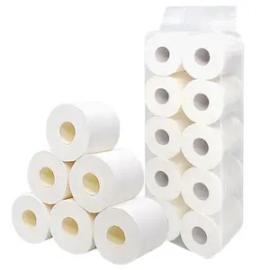 Vente en gros de papier hygiénique avec logo personnalisé Salle de bain Core 2 plis plaine pâte de bois vierge papier hygiénique pour le marché ghanéen