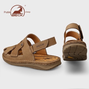 Sandalias Gongyang para Hombre, de Cuero Genuino, Punta Cerrada, para Exteriores, Transpirables, con Suela de Goma Antideslizante, para Otoño, Playa, Casuales - Product Image 4