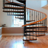 Escalier en colimaçon commercial personnalisé pour villa facile à installer Escalier hélicoïdal d'intérieur en bois pour résidents