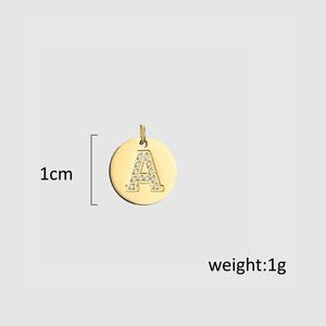 Ban Đầu Một Để Z Chữ Charms Thép Không Gỉ Bảng Chữ Cái Đồng Xu Mặt Dây Chuyền Vàng Mạ Zircon Tự Làm Đồ Trang Sức Làm Nhà Máy Phụ Kiện - Product Image 3