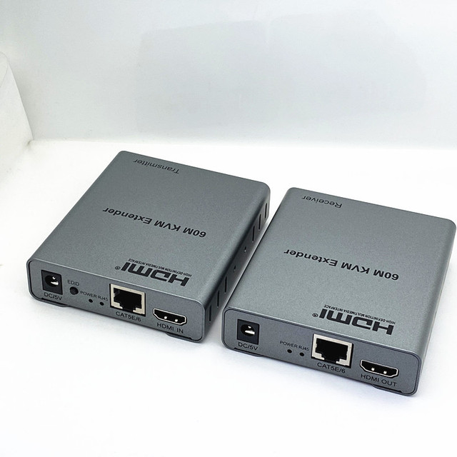 60M KVM HDMI Extender 1080P Over CAT5e Cat6 RJ45 Ethernet Cable Audio Video Transmitter Receiver Signal Extension Converter