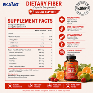 Capsules de fibres de fruits fabriquées aux États-Unis, complément alimentaire de fibres, saveur originale, capsules de soutien nutritionnel quotidien - Product Image 2
