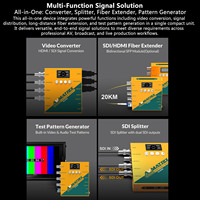 Convertisseur/Répartiteur/Extenseur Fibre Optique Bidirectionnel 3G-SDI Tout-en-un SC2040 avec Boîtier Métallique USB Type-C