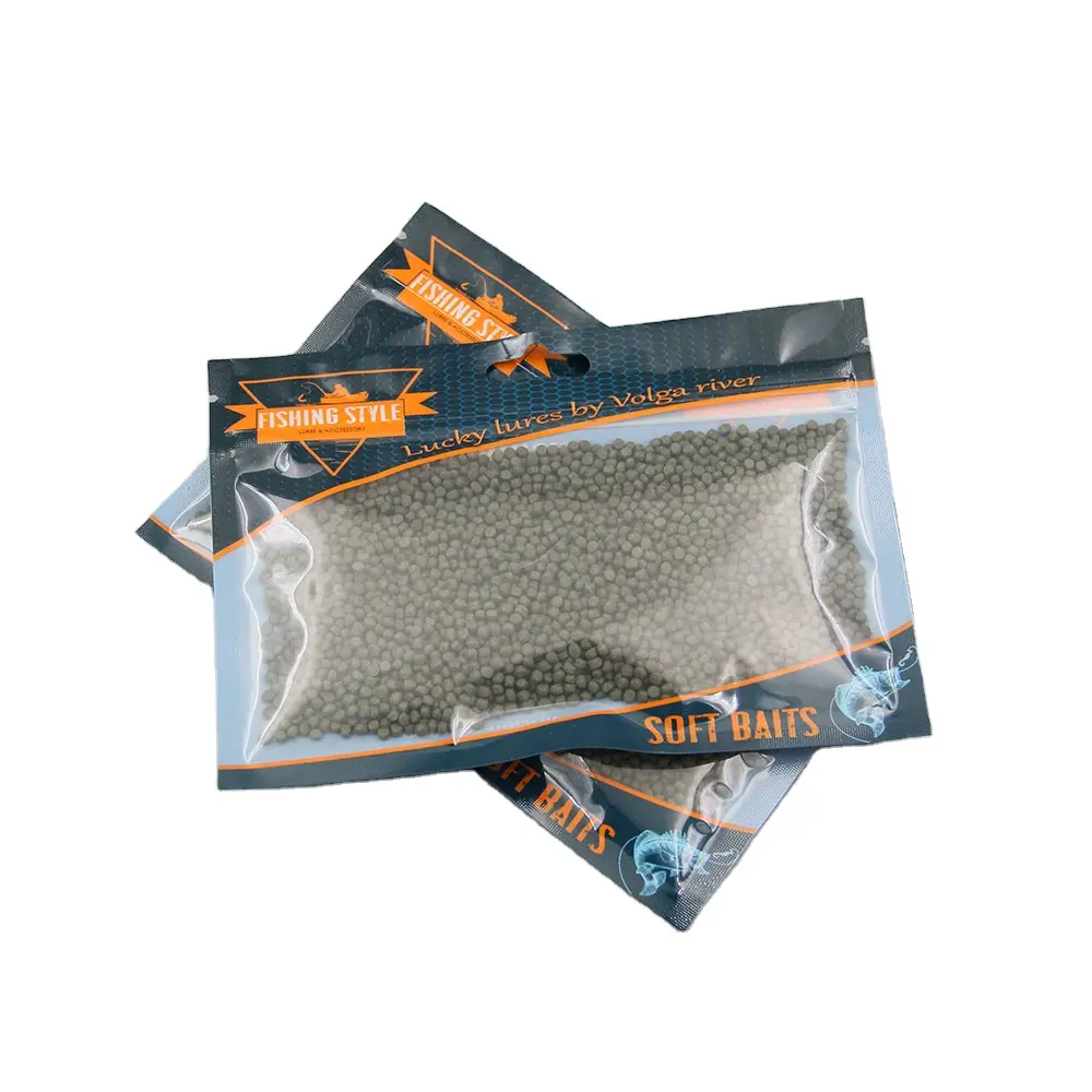 Personalizado preço de fábrica Limpar embalagens sacos Soft peixe isca gancho plástico isca saco peixe verme isca isca saco mylar peixe embalagem
