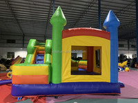 Offre Spéciale commercial 5.5x5m 10 personnes château de saut gonflable videur maison Combo avec toboggan pour enfants garantie de 2 ans