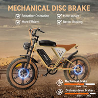 Expédition depuis l'entrepôt étranger Vélo électrique tout-terrain pour adultes 20 pouces Pneus larges Double batterie Frein à disque Vélo électrique de banlieue longue portée
