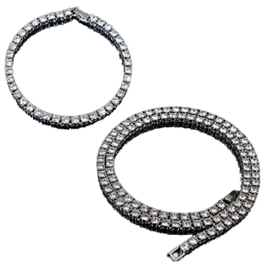Ensemble de bijoux NL2021-4 Conjunto de joias Chaîne de tennis à une rangée Disponivel em ouro <span class=keywords><strong>amarelo</strong></span>/branco/rosa - Product Image 1