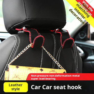 Crochets de siège auto en cuir PU, organisateur de siège arrière, support pour sacs à main et sacs - Product Image 4