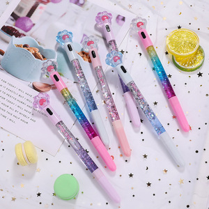 Cat Paw Quicksand Gel Pen 0.5mm Glowing Light Up Office <b>School</b> Stationery - Product Image 4