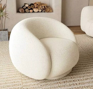 Sofá Individual Zxm Pequeño Tipo Teddy Bouclé para Salón y Ocio, Sillón de Acento Tapizado Moderno de Lujo para Sala de Estar - Product Image 4