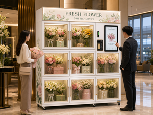 Máquina Expendedora de Flores Refrigerada Inteligente Comercial de 8 Compartimentos, Acero Inoxidable, Pantalla Táctil de <span class=keywords><strong>22</strong></span> <span class=keywords><strong>Pulgadas</strong></span>, Gestión Basada en la Nube, Autoservicio - Product Image 5
