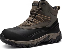 Botas de Trabajo para Hombre con Puntera de Seguridad Compuesta, Cuero Marrón |   Cuero Antideslizante, Resistente a Pinchazos y a Impactos, Antiestático